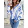 thumbnail image 6 of Aleumdr Women Sweaters Casual Long Sleeve Slouchy Plus Size Colorblock Knit Jumper Pullover 16 18, 6 of 9