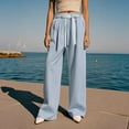 thumbnail image 4 of EDFBUYKRS Female Women Pants Casual Sweatpants Women Petite Short Set Women's Casual Pants Lace Trim Straight Leg Pants Comfortable Breathable Summer Fall Travel Outdoor Everyday Wear S, 4 of 5