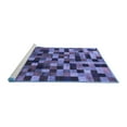 thumbnail image 2 of Ahgly Company Machine Washable Indoor Rectangle Checkered Blue Modern Area Rugs, 2' x 4', 2 of 4