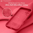 thumbnail image 5 of KOMI Designed for iPhone 16 Pro Case, Premium Silicone with [Soft Anti-Scratch Microfiber Lining] Shockproof Protective Phone Case for Men Women Girls 6.3", Red, 5 of 7