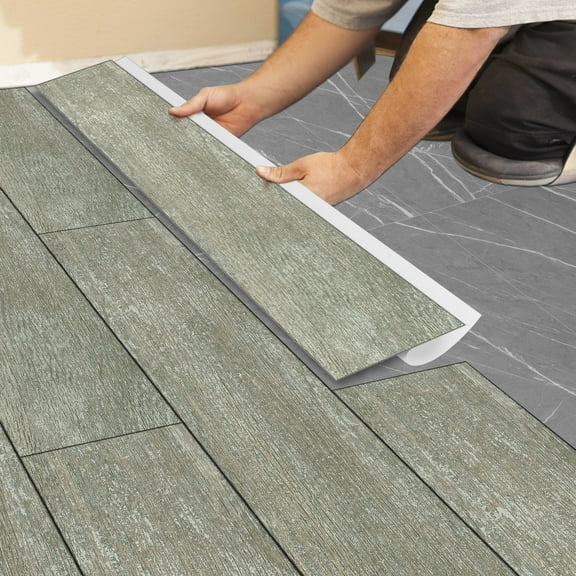 Namzi-b imitation wood peeling sticker wallpaper sticker detachable decorative film wood grain wallpaper, used for wall covering furniture countertop kitchen decoration (gray, 1 piece)