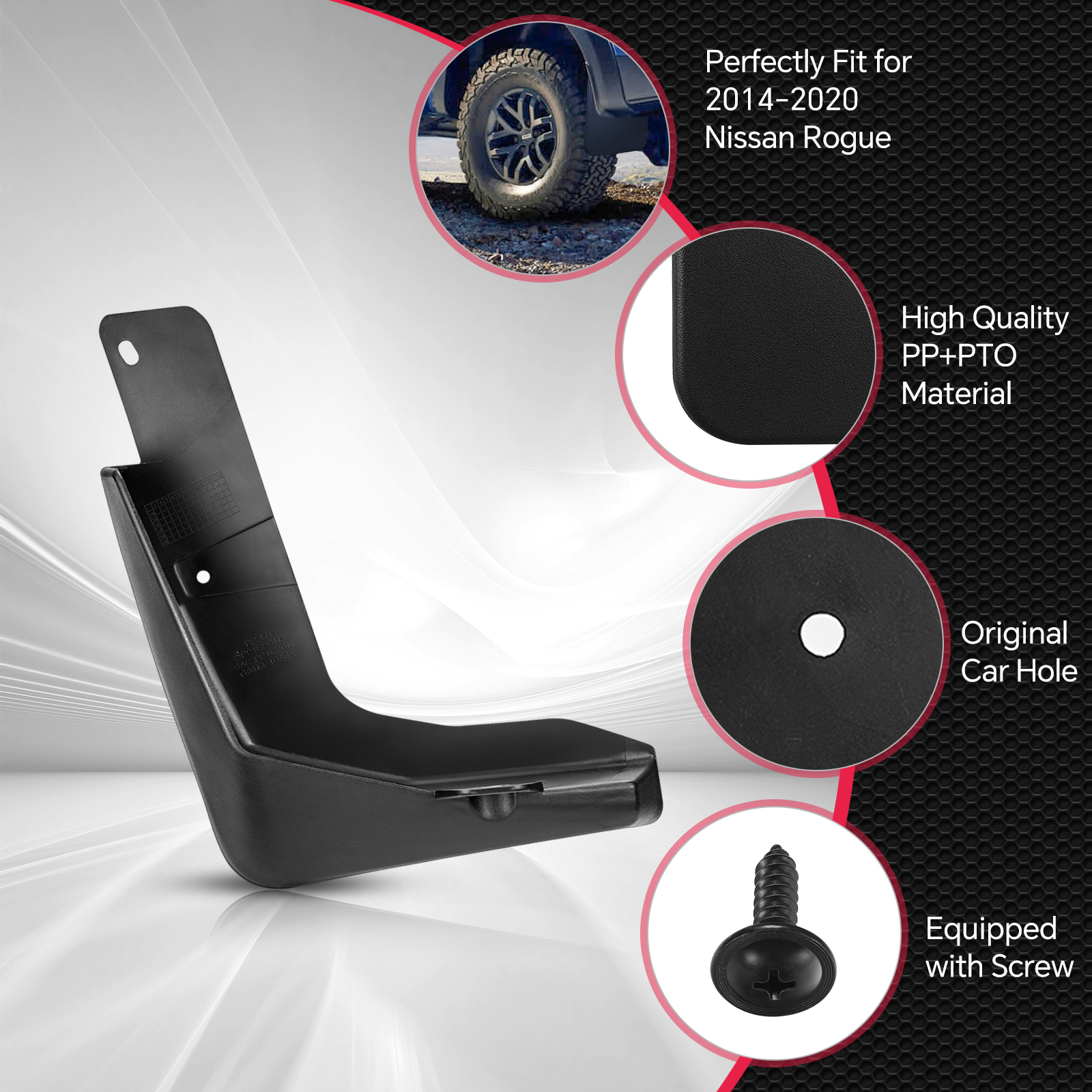 SPEEDWOW Mud Flaps Splash Guards Mudguards Mudflaps Compatible with Nissan Rogue 2014-2020, 4PCS Front & Rear Side