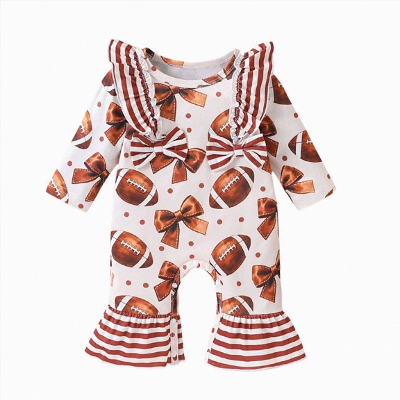 mgoYE Baby Girl Cowgirl Outfit Hat Boots Print Romper 3 6 12 18M Western Jumpsuit Long Sleeve Ruffle Romper, Infant Cowgirl Outfit, Fall Winter Clothes(Coffee,12-18 Months)