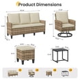 thumbnail image 2 of UDPATIO 9 Pieces Outdoor Conversation Set, All-Weather Wicker Rattan Outdoor Sectional Sofa Set with Ottoman and Swivel Chairs for Poolside, Backyard，Yellow Brown Wicker Beige Cushions, 2 of 7