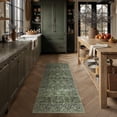 thumbnail image 3 of BERTHMEER 2'x6' Washable Runner Rugs for Hallway Bathroom Bedroom Entryway Kitchen Non Slip Green Vintage Oriental Traditional Distressed Runner Rugs, 3 of 8