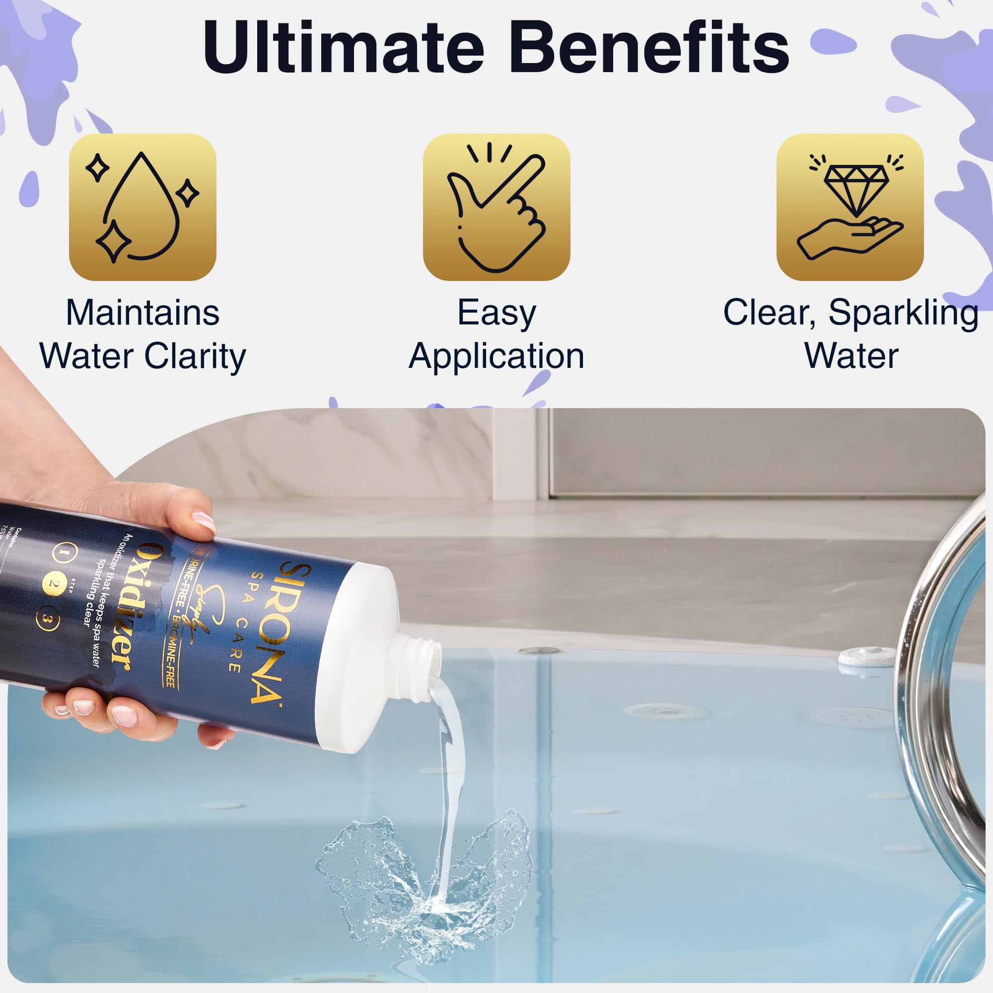 Sirona Spa Care Simply Oxidizer 1 Qt - Chlorine-Free & Bromine-Free + QueBuy Pool Log Book