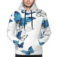 thumbnail image 4 of Bingfone Blue Flying Butterflies Men'S Drawstring Hoodie Long Sleeve Pocket Sweatshirts-3x-Large, 4 of 9