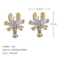 thumbnail image 2 of HIJONES Women's Stainless Steel Two Tone Scorpion Horoscope Statement Stud Earrings Punk Lobster Earrings Silver Gold, 2 of 5