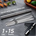 thumbnail image 2 of 15Pcs Bbq Stainless Steel Kebab Skewers & 1Pc Tube Storage Reusable Grill Sticks, 2 of 6
