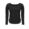 thumbnail image 7 of Chbgutlmr Going out Tops for Women U Neck Long Sleeve Tight Crop Tops Comfy Slim Solid Color Basic Shirts, 7 of 7