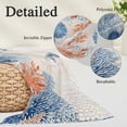 thumbnail image 3 of Orange Navy Blue Coral Throw Pillow Covers, Summer Beach Coastal Rustic Soft Breathable Pillow Cases with Invisible Zipper for Sleeping, Long Body Pillowcases for Couch Bed Sofa Chair 20x54 Inches, 3 of 9