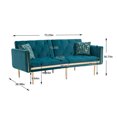 thumbnail image 4 of Luccalily Accent Velvet Bed Sofa,Velvet Leisure Sleeper Comfy Sofa couch with 2 Throw Pillow, Accent Sofa Recliner,with 5 Rose Golden Metal Legs,Mid-Century Modern Velvet loveseat Sofa for Living Room, 4 of 17