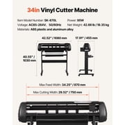 VEVOR Vinyl Cutter Machine, 34 inch Max Feed Width, Dual Blades, Adjustable Force and Speed, LED Display, Vinyl Plotter Cutter Printer Bundle with Sticker Sheets, Transfer Film, Signmaster Software