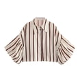 thumbnail image 5 of Uootdi 3/4 Lantern Sleeve Shirts for Women Cropped Cute Summer Button Down Collared Neck Tops Y2K Ruched Tops Gift, 5 of 9