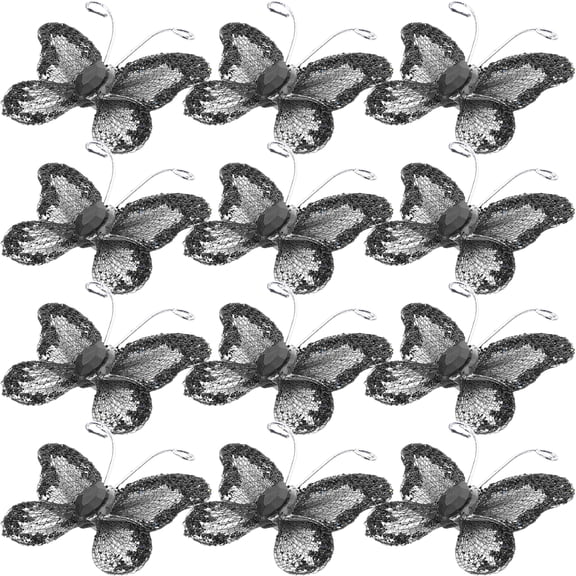 50 Pcs Butterfly on Wire Butterfly Wire Event Decorations Black