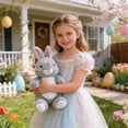 thumbnail image 5 of ToyKingdee Realistic Sitting Bunny Plush Stuffed Animal with Weighted Base for Seasonal Home Display, 5 of 6