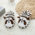 thumbnail image 2 of LIIPEE Girls Boys Plush Slippers Warm Cartoon Animal Closed Toe Non- Soft Sole On Fuzzy Shoes Kids Comfort Festival Plush Slipper,Brown,6-7 Years, 2 of 5
