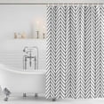thumbnail image 2 of White Geometric Shower Curtain Set - Extra Long 72" x 96" Washable Bathtub Curtain with 12 Hooks, Modern Minimalism Black Striped Lines Waterproof Fabric Stall Shower Curtains for Bathroom Décor, 2 of 6