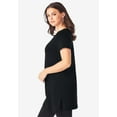 thumbnail image 3 of Roaman's Women's Plus Size Cotton Short Sleeve V-Neck Ultimate Tunic, 3 of 5
