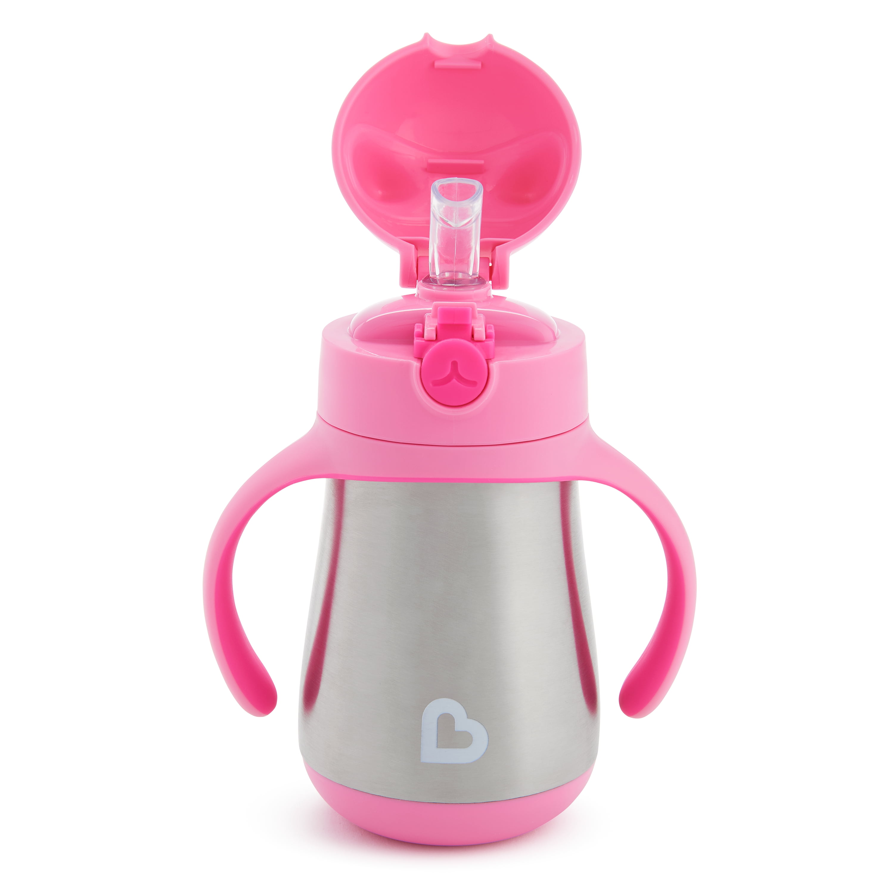 Munchkin® Cool Cat™ Stainless Steel Toddler Straw Sippy Cup, 8 oz, Pink, Unisex