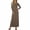 Brown women's bodycon maxi dress a1, variant on Uscallm Women's Round Neck Long Sleeve Bodycon Maxi Dress Solid Elegant Casual Travel Dress Slim Fit Knit Stretchy Fall Winter Outfit Outfits, Brown L