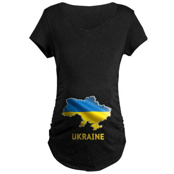 CafePress - Cool Ukraine Flag Ukrainian Prid Maternity T Shirt - Maternity Dark T-Shirt