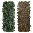 LABUBU Expandable Faux Privacy Fence, Artificial Ivy Privacy Fence