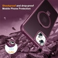 thumbnail image 6 of Compatible with iPhone 15 Case with Invisible Magnetic O-Ring Stand -Grade Translucent Case for iPhone 15 6.1" [Compatible with MagSafe][Great Grip Feeling], Wine Red, 6 of 16