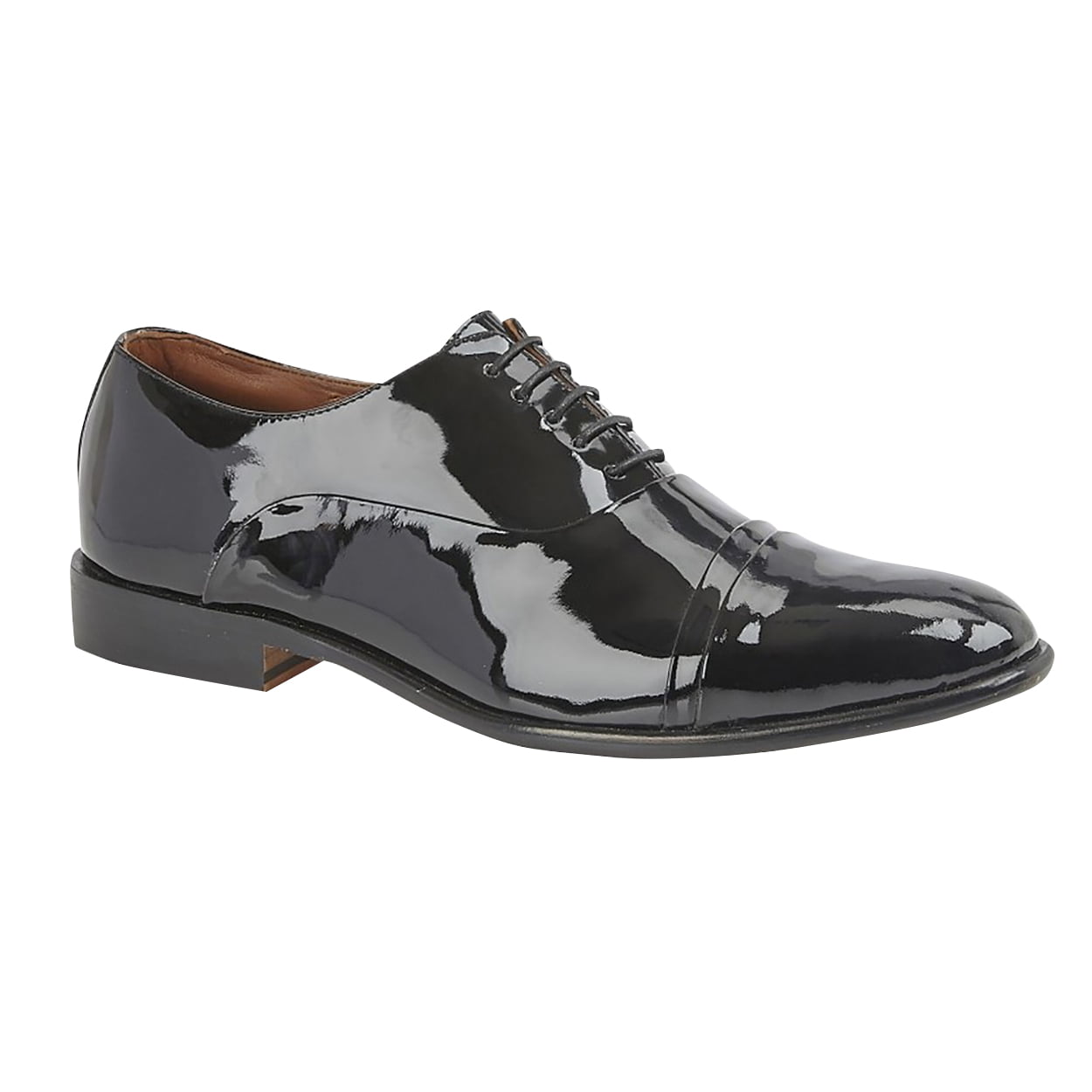 Mens Kensington Black Argentinian Leather Oxford Tie Pleated Shoes