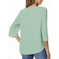 thumbnail image 5 of UVN Womens Blouses 3/4 Sleeve V Neck Summer Shirts for Women Chiffon Dressy Casual Tunic Tops, 5 of 9