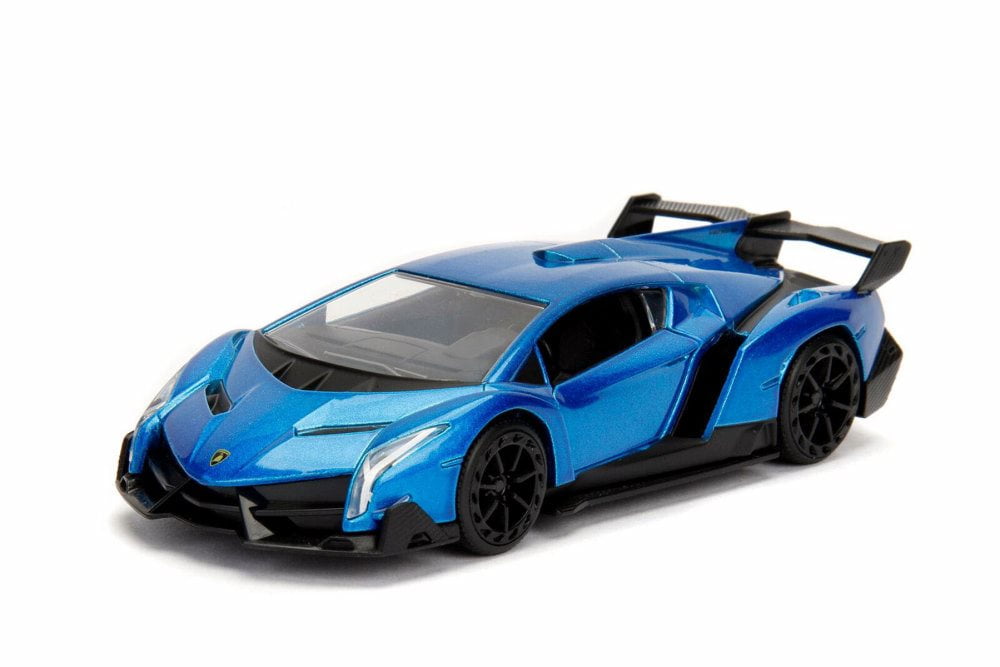 blue toy lamborghini