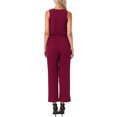 thumbnail image 3 of INSPIRE CHIC Jumpsuits for Women Dressy Casual Jumpsuit Sleeveless Crew Neck Knit Wide Leg Rompers Jumpers Summer Outfits M Wine Red, 3 of 6