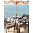 thumbnail image 4 of Square Outdoor Tablecloth With Umbrella Hole And Zipper– Black Nautical Anchor Waterproof Patio Table Cover for Party, Picnic, Backyard, 54"x54" , Gray Waves Stripes, 4 of 8