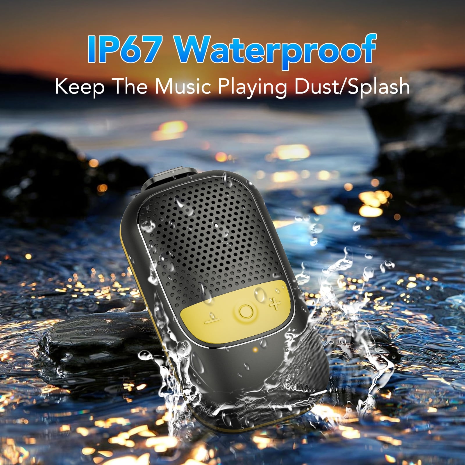 Wearable Bluetooth Speaker Clip-On Wireless Water-Resistant Mini Speaker