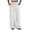 856#White, variant on Women's High Waist Boho Linen Palazzo Pants Lightweight Wide Leg Summer Work Pants Gray M