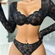 thumbnail image 3 of Gibobby Conjunto ropa interior mujer Conjunto de sujetadores sexy súper push-up para mujer, lencería transparente, brasier de encaje y bragas a juego para mujer(Negro, CH), 3 of 5