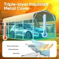 thumbnail image 5 of Quictent 12x20 ft Metal Roof Carport Kits Hard Top Garage Heavy Duty Steel Car Canopy, 5 of 7