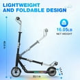 thumbnail image 6 of Mega Motion ME1 Electric Kids Scooter – Children and Toddler Foldable Kick Scooter – Adjustable Handlebar – Indoor and Outdoor - 3 Speed ​​Adjustment, with LED Lights & Rear Brake – Ages 6+, 6 of 7