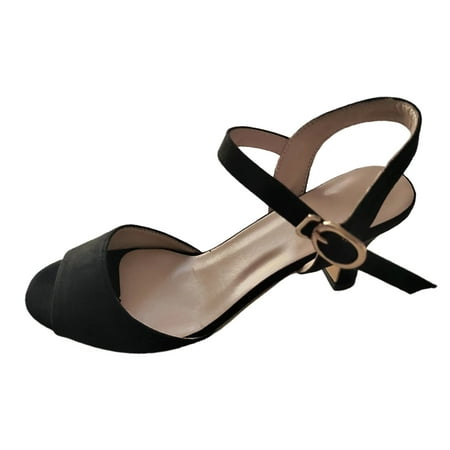 

PEASKJP Sandals Women Wide Women Comfortable Sandals Orthotic Walking Sandals Orthopedic Arch Support Sandals (Black 7.5)