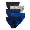 Men's Van Heusen 181PB01 Men's Knit Low Rise Briefs - 5 Pack (Blue/Grey Assort M)