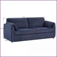thumbnail image 2 of 79.13-Inch Modern Corduroy Sleeper Sofa Bed | Blue | Cushion Back | Living Room Pull Out Futon Couch, 2 of 15
