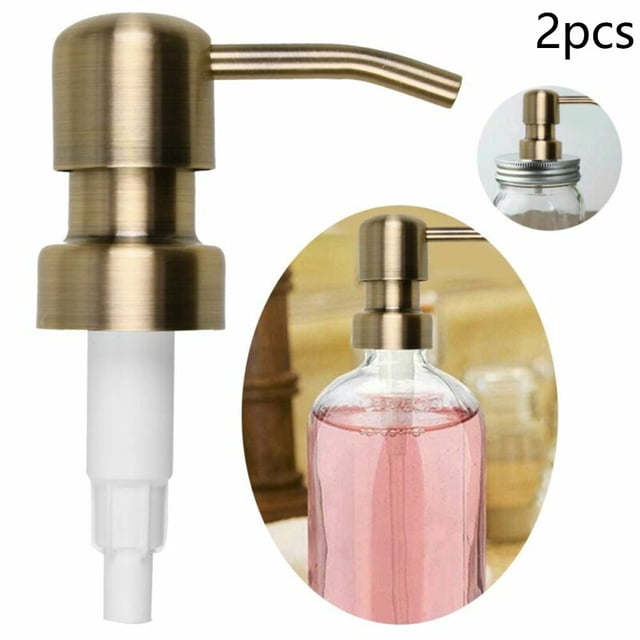 2Pc Retro Metal Dispenser Replacement Soap Pump Liquid Lotion Bottle Bird Head