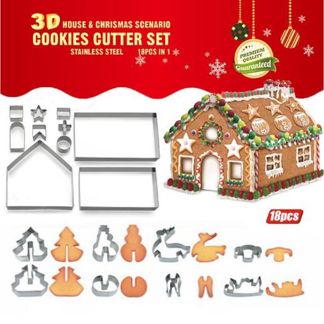 Faburo 14 Stück Platzchen Ausstechformen Weihnachten Plätzchenformen Set Druckform Edelstahl Backform Verschiedene Formen zum Backen von Kekse Kuchen (Ausstechformen für Weihnachten) Ormromra LN-0878