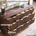 thumbnail image 3 of OKD 7 Drawers Dresser for Bedroom, Luxury Style Modern Dresser TV Stand with Fluted Fronts, Wood Storage Large Dressers Organizer for Bedroom Living Room, Dark Walnut, 3 of 5