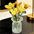 thumbnail image 6 of Mini Glass Flowers in Vase, 7 Color Hand Blown Miniature Glass Bouquet, Tiny Decorative Crystal Floral Figurines for Tiered Tray, Office Desk, Home Decor (White,1 PC), 6 of 7