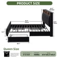 thumbnail image 2 of Uforic Queen Size Bed Frame with 4 Storage Drawers & RGB LED Lights, Velvet Upholstered Platform Bed with Charging Station & Bookcase Headboard, No Box Spring Needed, Easy Assembly, Black, 2 of 9