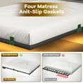 thumbnail image 2 of Behost Queen Size Bed Frame Floating Platform Upholstered with LED Lighting and Built-in Charging Station, Metal Frame, Gray, 2 of 9