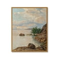 thumbnail image 4 of Drsoum Vintage Coastal Landscape Wall Art 11x14in Natural Framed Rustic Retro Ocean Scenery Prints Farmhouse Classic Decorations for Home Office Bedroom, 4 of 6