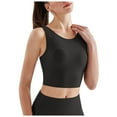 thumbnail image 1 of Sujetador deportivo de cuello alto para mujer - Largo, impacto medio, sin aros, acolchado, camiseta corta para yoga/gimnasio - Tallas S-XL, 1 of 5