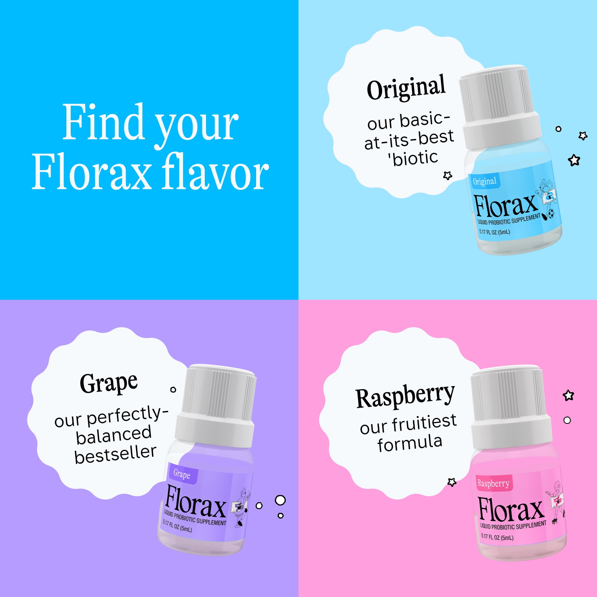 Florax - Liquid Probiotic - Original Flavor - On-the-go Gut Support for Women, Men, and Children - 5 Vials